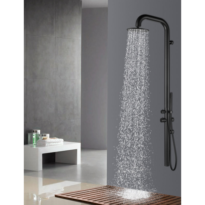 HEATGENE Outdoor Shower With Body Jets And Handheld, WallMounted